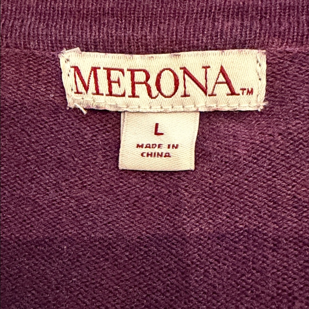 MERONA Rhinestone Button Front Cardigan - Size L - Picture 10 of 12